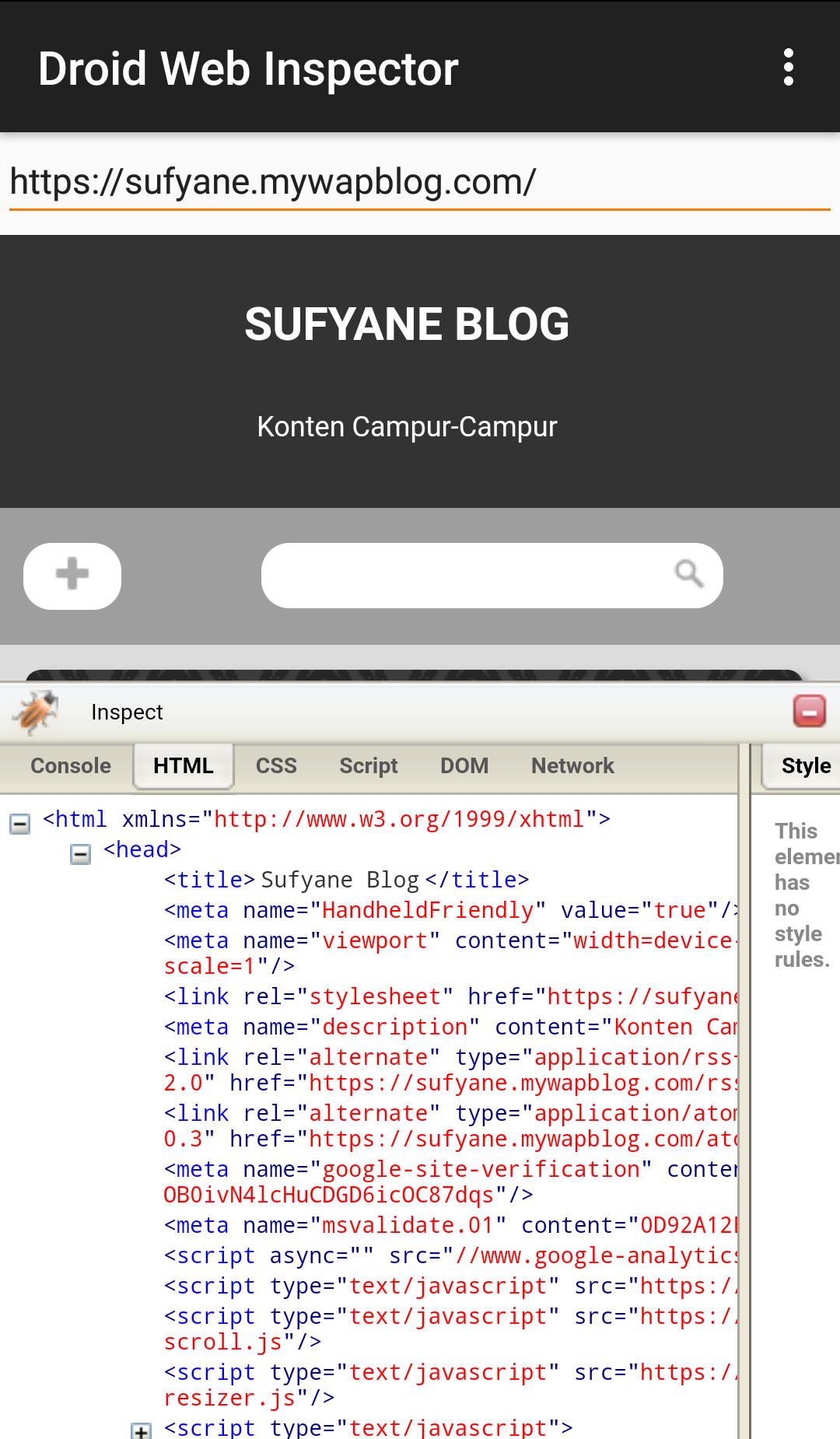 Droid Web Inspector